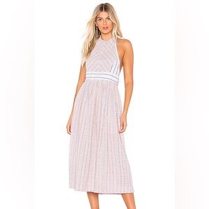 Free People Color Theory Midi Dress Pink Combo XS NWT